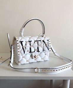 Replica Valentino Candystud Top Handle Bag VLTN White