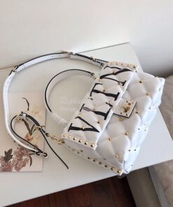 Replica Valentino Candystud Top Handle Bag VLTN White 2