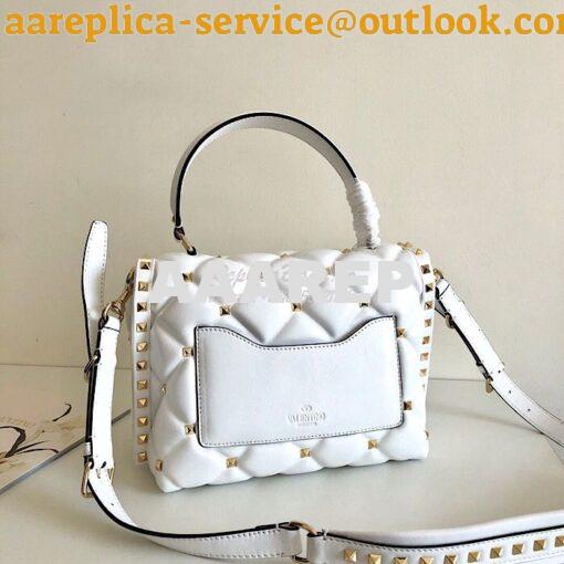 Replica Valentino Candystud Top Handle Bag VLTN White 3