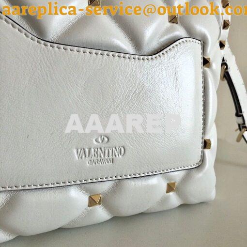 Replica Valentino Candystud Top Handle Bag VLTN White 8