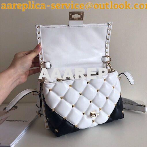 Replica Valentino Candystud Top Handle Bag Black White 4