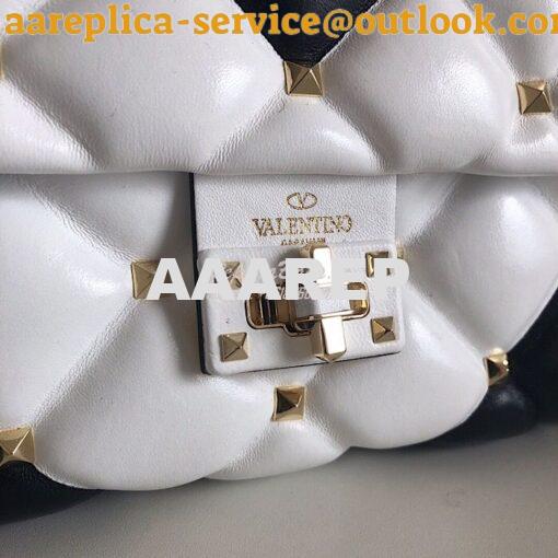 Replica Valentino Candystud Top Handle Bag Black White 7
