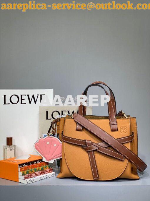 Replica Loewe Gate Top Handle Small Bag 66053 Light Caramel/Pecan