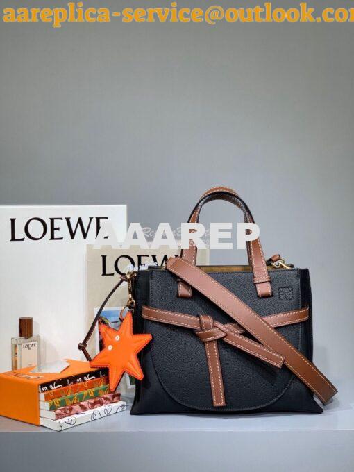 Replica Loewe Gate Top Handle Small Bag 66053 Black/Pecan