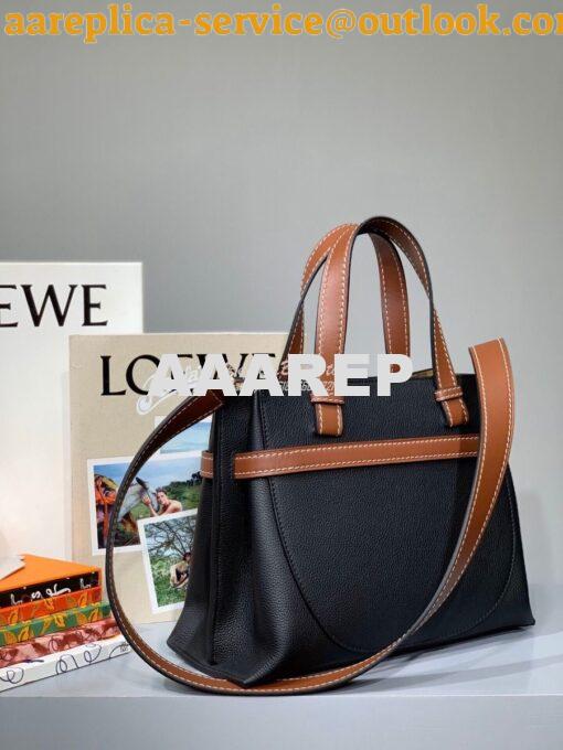 Replica Loewe Gate Top Handle Small Bag 66053 Black/Pecan 5
