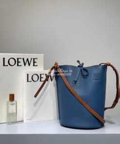 Replica Loewe Gate Bucket 66088 Blue/Pecan
