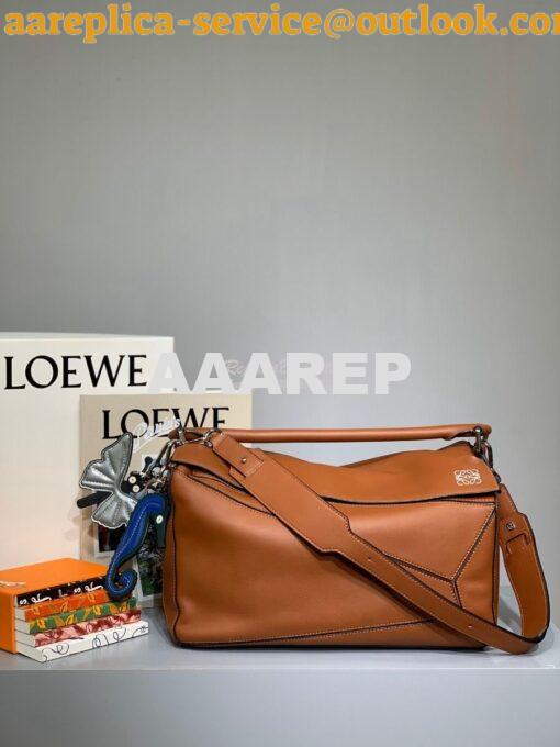 Replica Loewe Puzzle Large Bag in Soft Grained Leather 66003 Tan