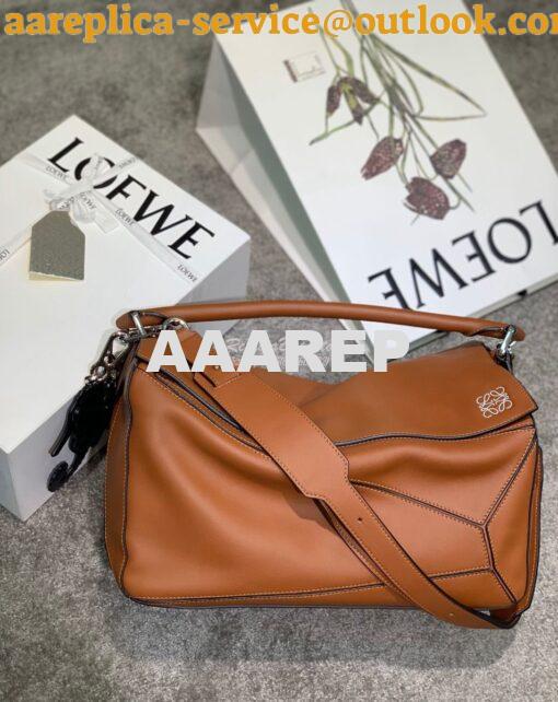 Replica Loewe Puzzle Large Bag in Soft Grained Leather 66003 Tan 2