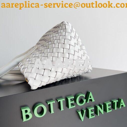 Replica Bottega Veneta BV Mini Cabat 709464 Intreccio Lambskin White 4