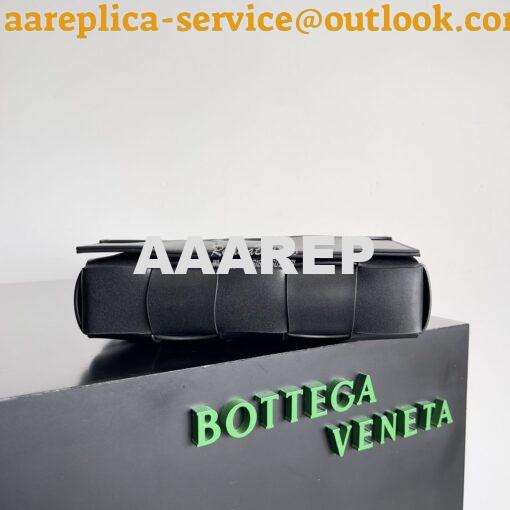 Replica Bottega Veneta BV Cassette Wave Checked Calfskin 755161 Black 8