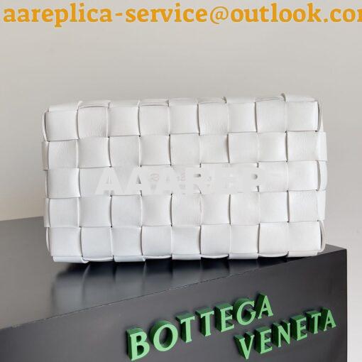 Replica Bottega Veneta BV Cassette Bowling Intrecciato white Leather B 3