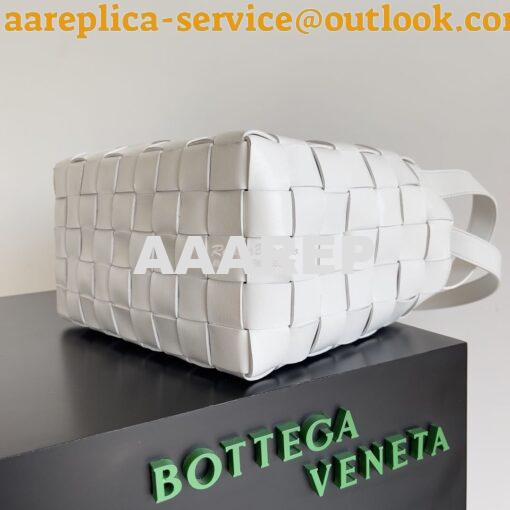 Replica Bottega Veneta BV Cassette Bowling Intrecciato white Leather B 9