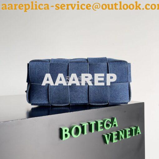 Replica Bottega Veneta BV Small Brick Cassette Bag 729166 in jean blue 4