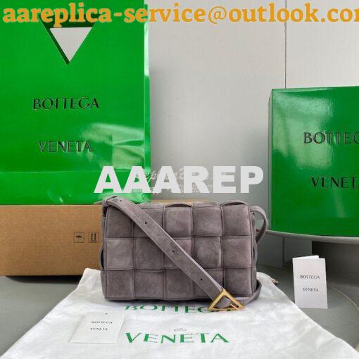 Replica Bottega Veneta BV Padded Cassette Bag in Suede Grey 591970v