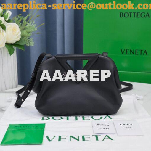 Replica Bottega Veneta BV Point Leather Top Handle Bag 658476 Black