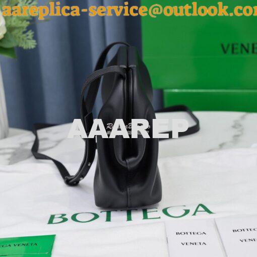 Replica Bottega Veneta BV Point Leather Top Handle Bag 658476 Black 3