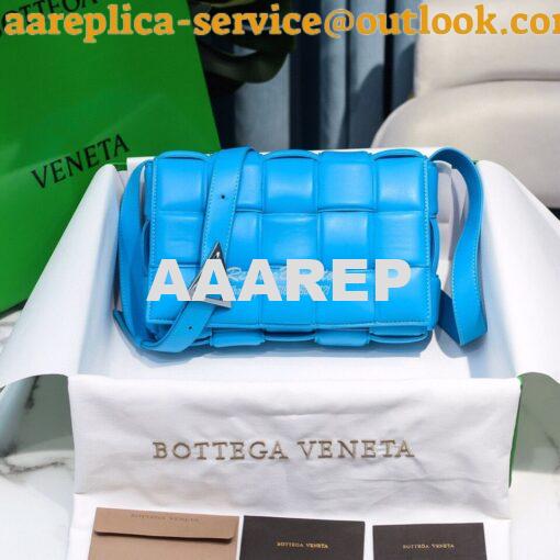 Replica Bottega Veneta BV Padded Cassette Bag in Blue Lambskin 591970v