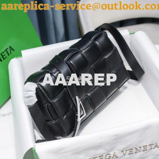 Replica Bottega Veneta BV Padded Cassette Bag in Black Lambskin Silver 2