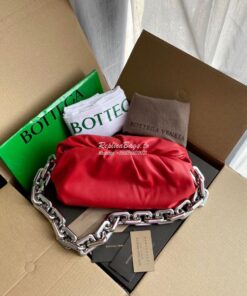 Replica Bottega Veneta The Chain Pouch 620230 Red Silver Chain