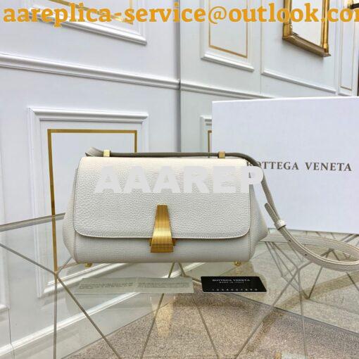 Replica Bottega Veneta BV Small Angle Bag in Palmellato 592139 White