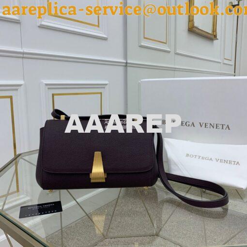 Replica Bottega Veneta BV Small Angle Bag in Palmellato 592139 Bordeau