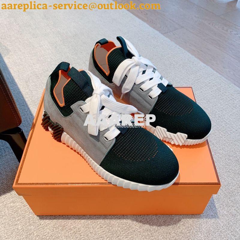 Replica Hermes Men Female Depart Sneaker Knit And Calfskin H212918Z ii 19 Replica Hermes Men Female Depart Sneaker Knit And Calfskin H212918Z ii 19