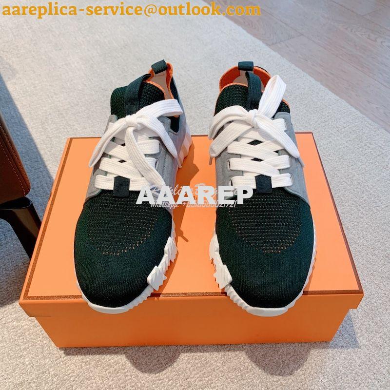Replica Hermes Men Female Depart Sneaker Knit And Calfskin H212918Z ii 22 Replica Hermes Men Female Depart Sneaker Knit And Calfskin H212918Z ii 22