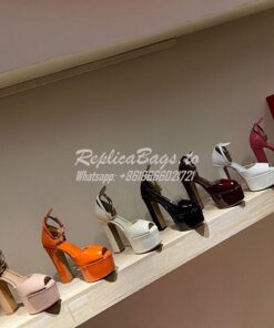 Replica Valentino Garavani Tan-Go Platform Patent Leather Sandal 155mm Replica Valentino Garavani Tan-Go Platform Patent Leather Sandal 155mm