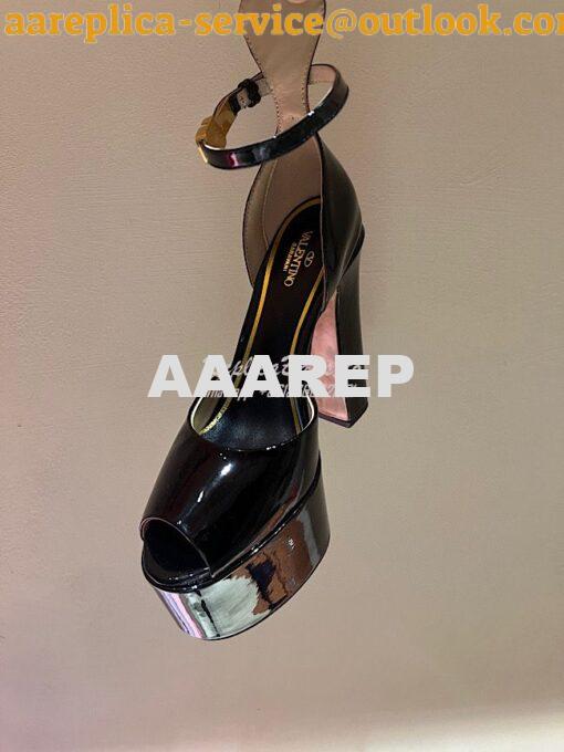 Replica Valentino Garavani Tan-Go Platform Patent Leather Sandal 155mm 39