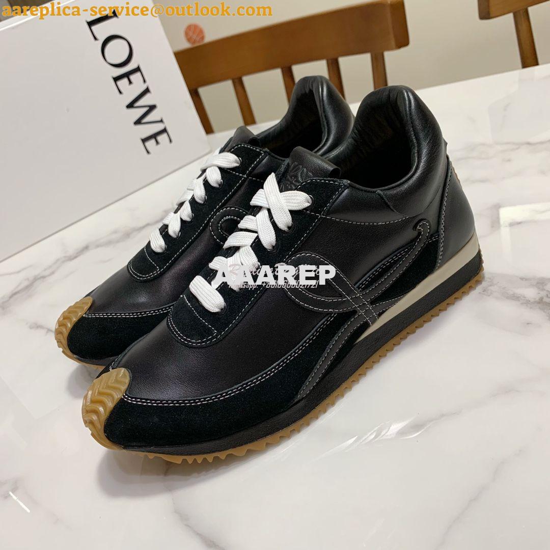 Replica Loewe Flow Runner in Suede L815282 Black Leather Replica Loewe Flow Runner in Suede L815282 Black Leather