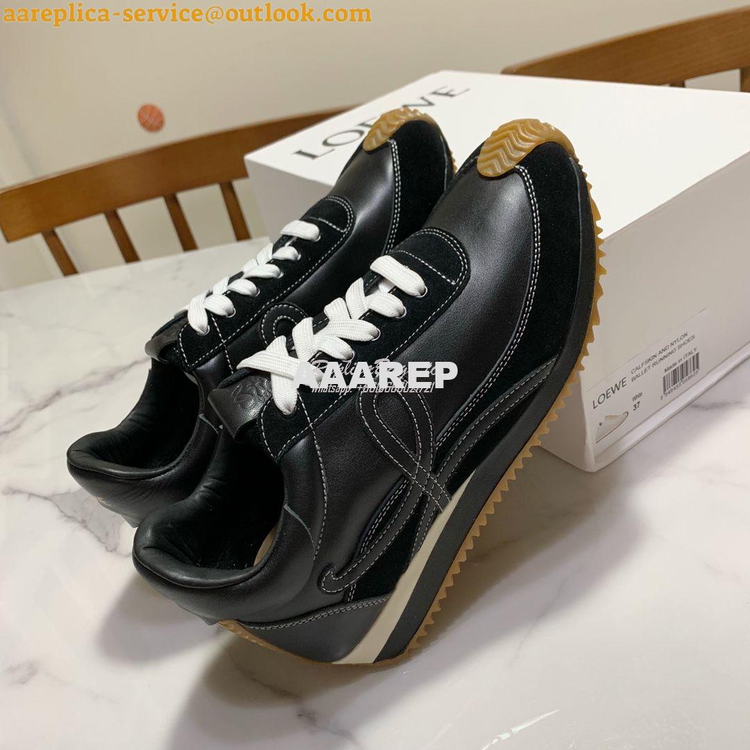 Replica Loewe Flow Runner in Suede L815282 Black Leather 4 Replica Loewe Flow Runner in Suede L815282 Black Leather 4