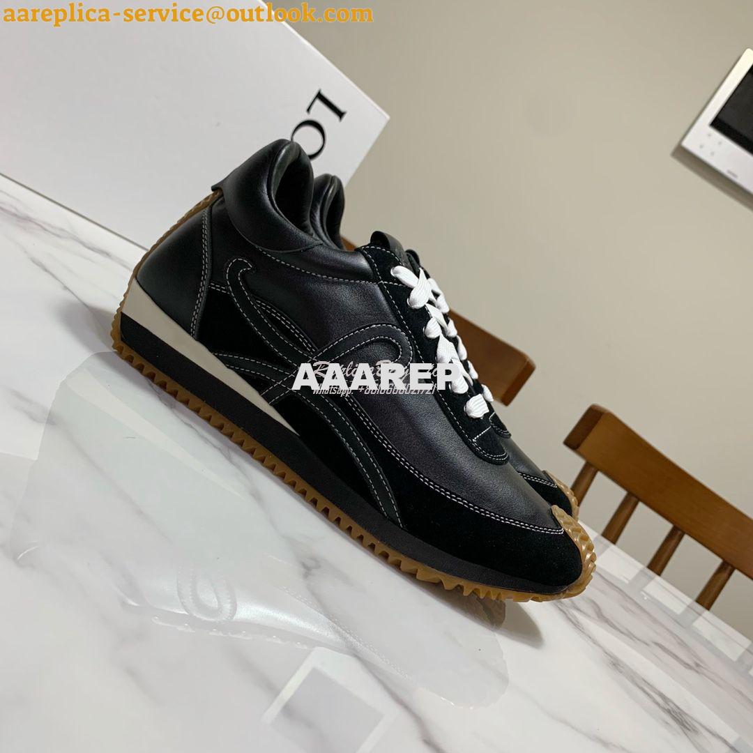 Replica Loewe Flow Runner in Suede L815282 Black Leather 5 Replica Loewe Flow Runner in Suede L815282 Black Leather 5