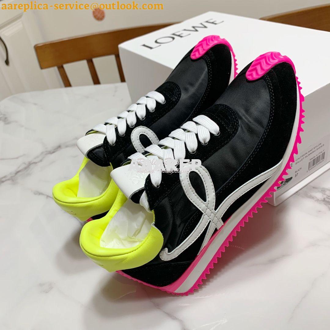 Replica Loewe Flow Runner In Nylon And Suede L815282 Black-Neon Pink 3 Replica Loewe Flow Runner In Nylon And Suede L815282 Black-Neon Pink 3