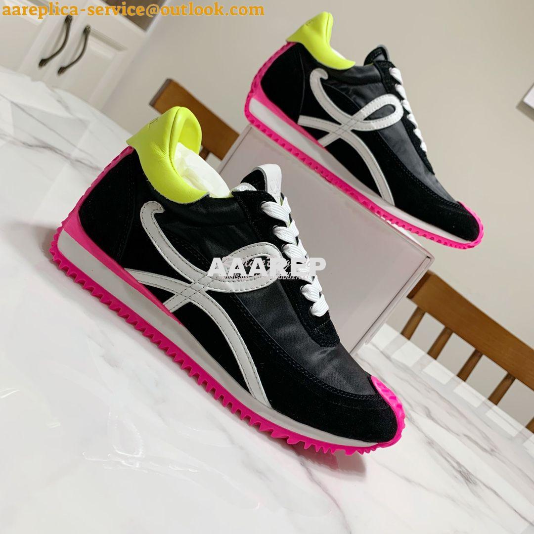 Replica Loewe Flow Runner In Nylon And Suede L815282 Black-Neon Pink 5 Replica Loewe Flow Runner In Nylon And Suede L815282 Black-Neon Pink 5