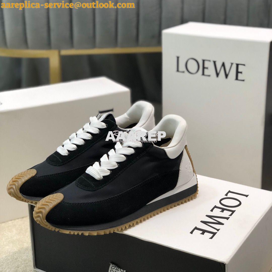 Replica Loewe Flow Runner in Nylon L814282 Black White 2 Replica Loewe Flow Runner in Nylon L814282 Black White 2
