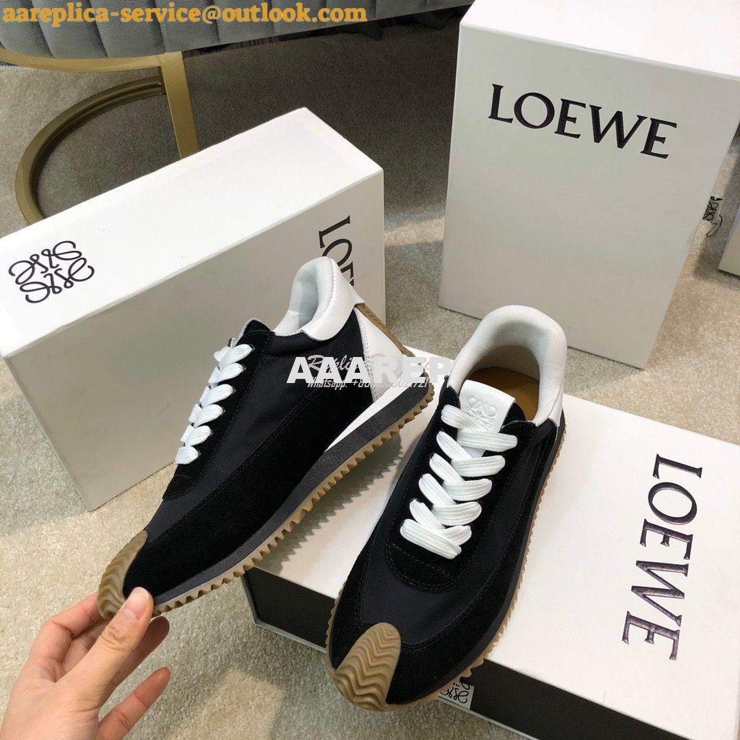 Replica Loewe Flow Runner in Nylon L814282 Black White 3 Replica Loewe Flow Runner in Nylon L814282 Black White 3