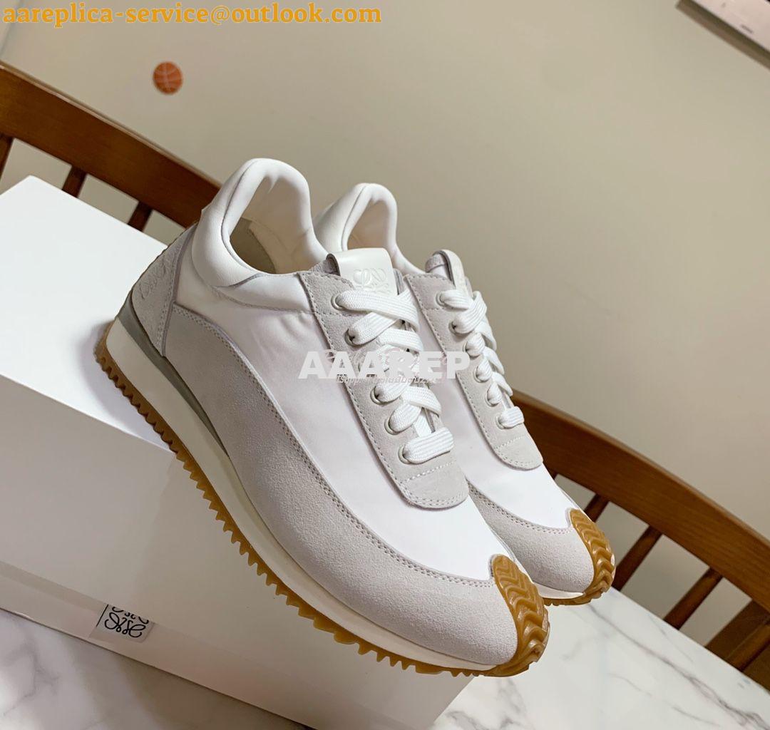 Replica Loewe Flow Runner in Nylon L814282 Grey White Replica Loewe Flow Runner in Nylon L814282 Grey White