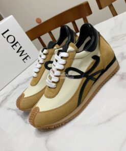 Replica Loewe Flow Runner in Suede L815282 Gold Black Replica Loewe Flow Runner in Suede L815282 Gold Black