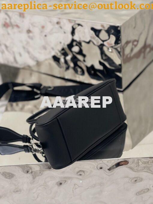 Replica Prada Leather Triangle bag 1BB082 Black 14