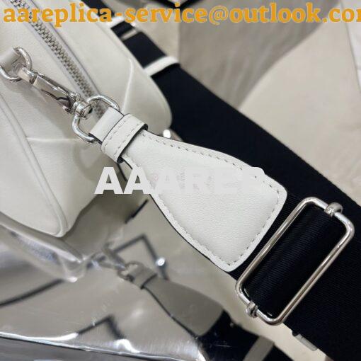 Replica Prada Leather Triangle bag 1BB082 White 8