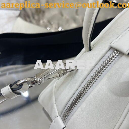 Replica Prada Leather Triangle bag 1BB082 White 9