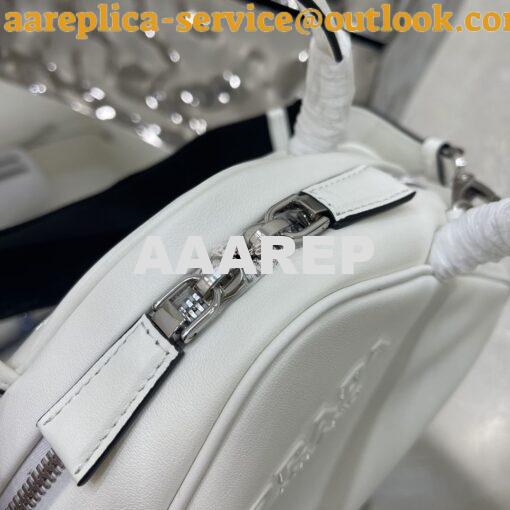 Replica Prada Leather Triangle bag 1BB082 White 10