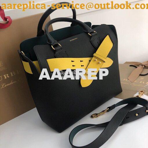 Replica Burberry The Medium Leather Belt Bag 40767231 Black Yellow 3