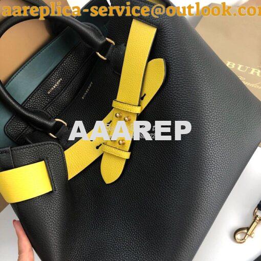 Replica Burberry The Medium Leather Belt Bag 40767231 Black Yellow 4