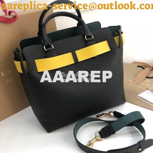 Replica Burberry The Medium Leather Belt Bag 40767231 Black Yellow 9