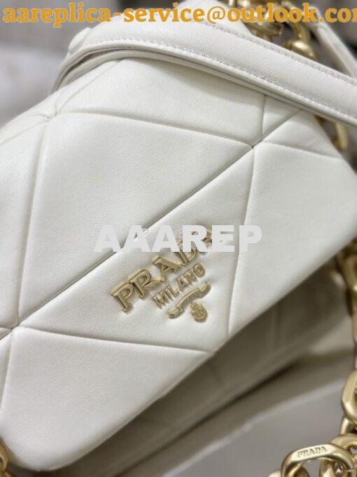 Replica Prada System Nappa Patchwork Shoulder Bag 1BD292 1BD328 White 5