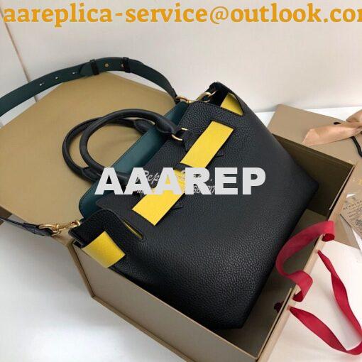Replica Burberry The Small Leather Belt Bag 40767311 Black Yellow 3