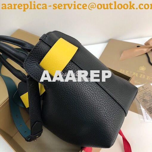 Replica Burberry The Small Leather Belt Bag 40767311 Black Yellow 5