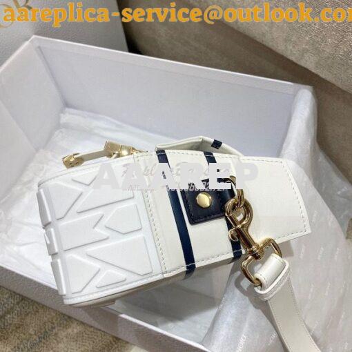Replica Dior Small DiorCamp Bag White and Blue Smooth Calfskin M1243 5
