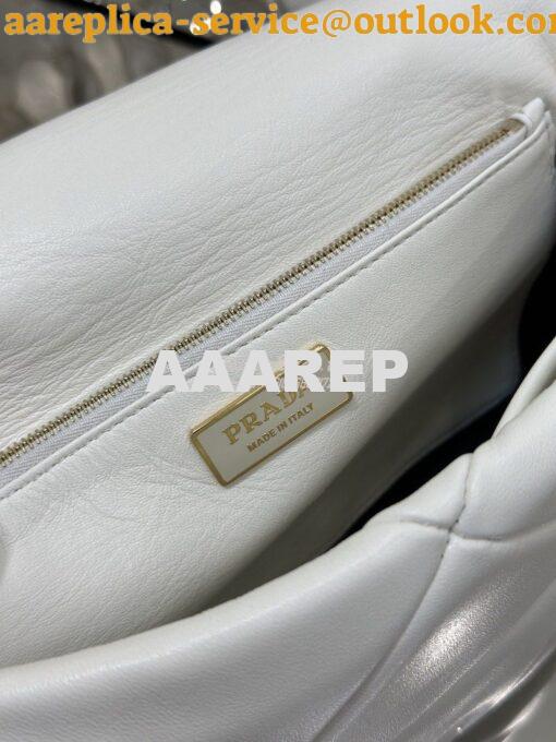 Replica Prada System Nappa Patchwork Shoulder Bag 1BD292 1BD328 White 20